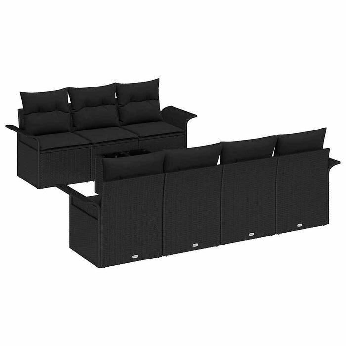 Set de canapele pentru grădină 8 pcs Negru Rattan poli - WALTI WALTI