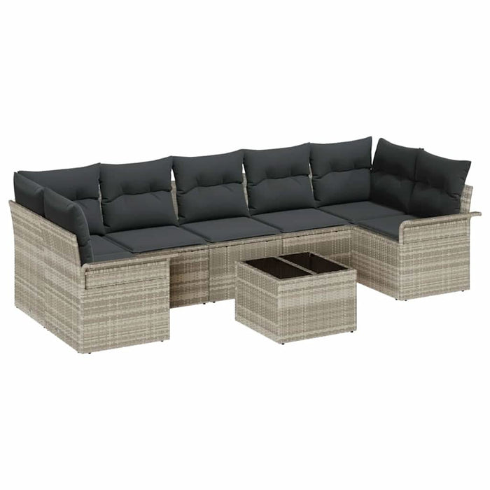 Set de canapele pentru grădină 8 pcs Gri deschis Rattan poli - WALTI WALTI
