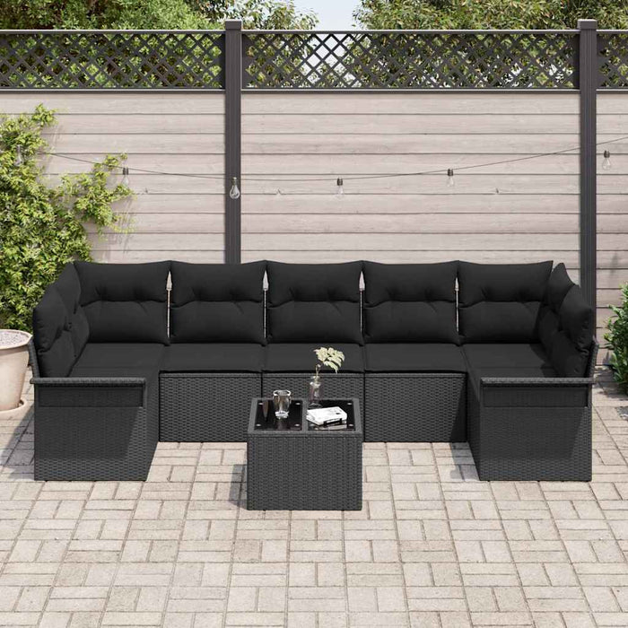 Set de canapele pentru grădină 8 pcs Negru Rattan poli - WALTI WALTI