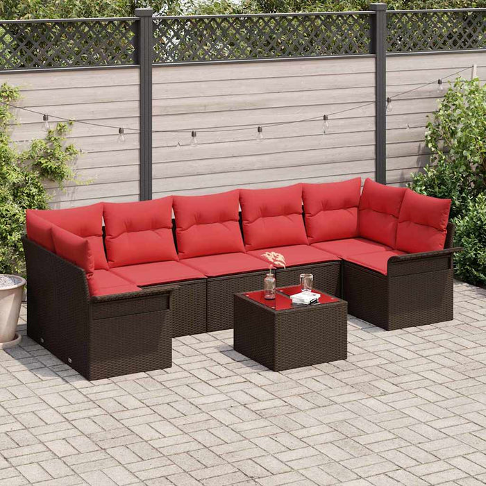 Set de canapele pentru grădină 8 pcs Maro poliratan - WALTI WALTI