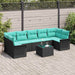 Set de canapele pentru grădină 8 pcs Negru Rattan poli - WALTI WALTI