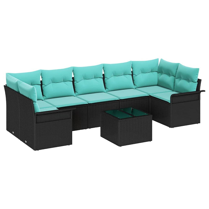 Set de canapele pentru grădină 8 pcs Negru Rattan poli - WALTI WALTI