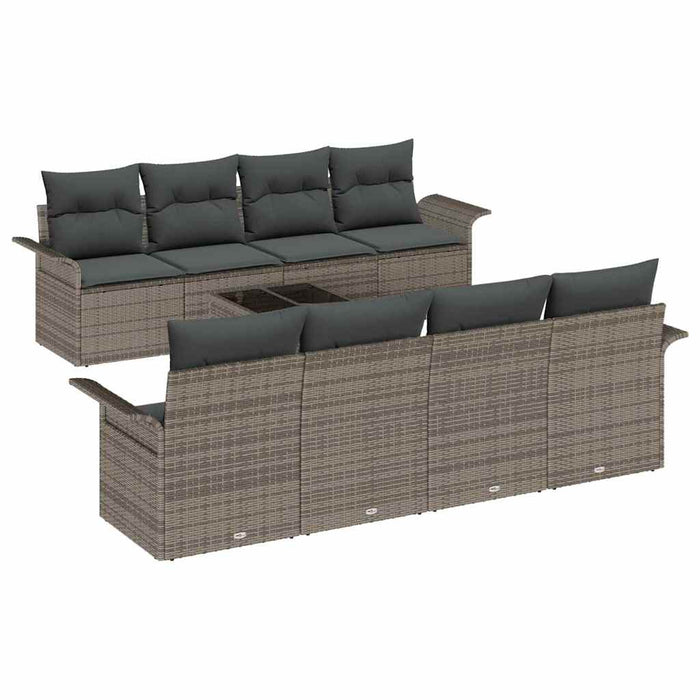 Set de canapele pentru grădină 9 pcs Gri Rattan poli - WALTI WALTI