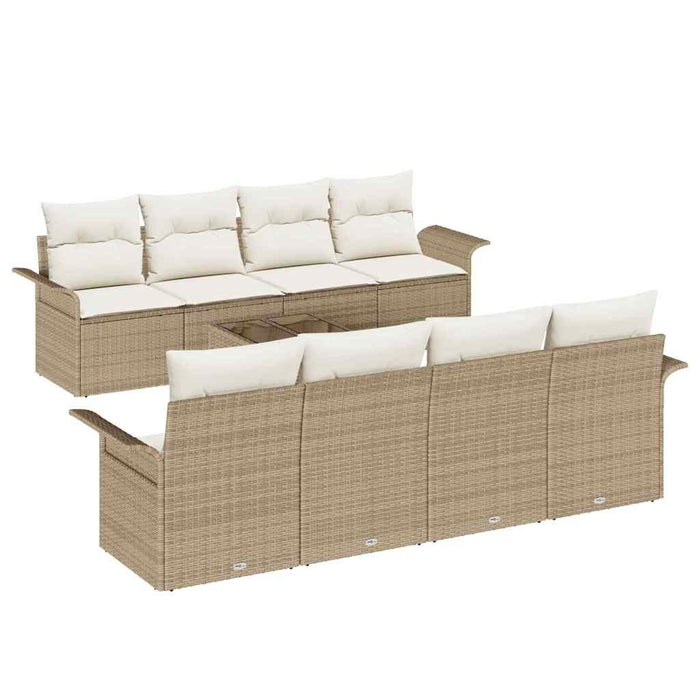 Set de canapele pentru grădină 9 pcs Bej Rattan poli - WALTI WALTI