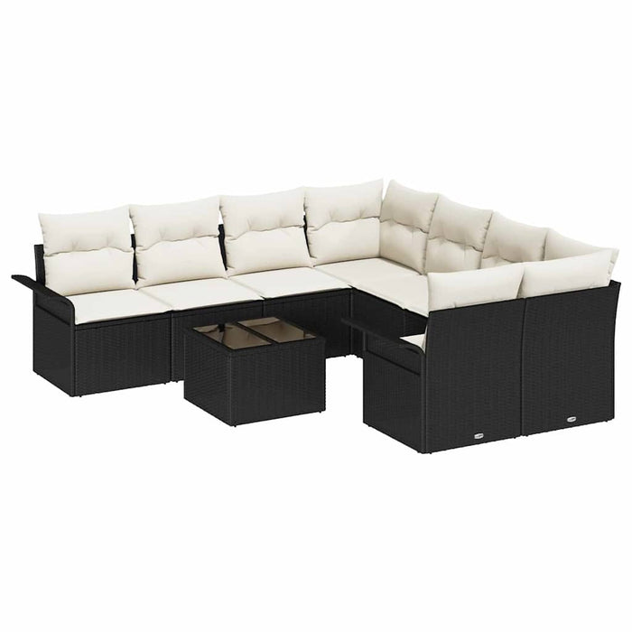 Set de canapele pentru grădină 9 pcs Negru Rattan poli - WALTI WALTI