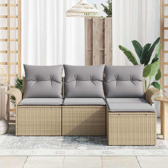 Set de canapele pentru grădină 4 pcs Bej 55 x 55 x 37cm - WALTI WALTI