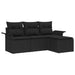 Set de canapele pentru grădină 4 pcs Negru 55 x 55 x 37cm - WALTI WALTI