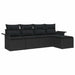 Set de canapele pentru grădină cu pernă 5 pcs Negru Rattan poli - WALTI WALTI