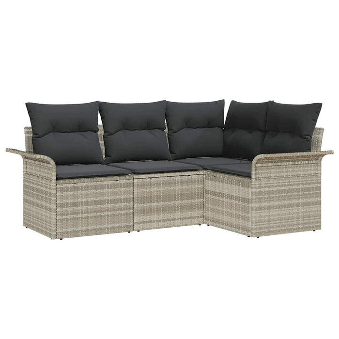 Set de canapele pentru grădină 4 pcs Gri deschis Rattan poli - WALTI WALTI