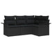 Set de canapele pentru grădină cu pernă 4 pcs Negru Rattan poli - WALTI WALTI