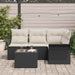 Set de canapele pentru grădină cu pernă 5 pcs Negru Rattan poli - WALTI WALTI
