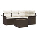 Set de canapele pentru grădină cu pernă 5 pcs Maro Rattan poli - WALTI WALTI