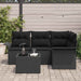 Set de canapele pentru grădină cu pernă 5 pcs Negru Rattan poli - WALTI WALTI