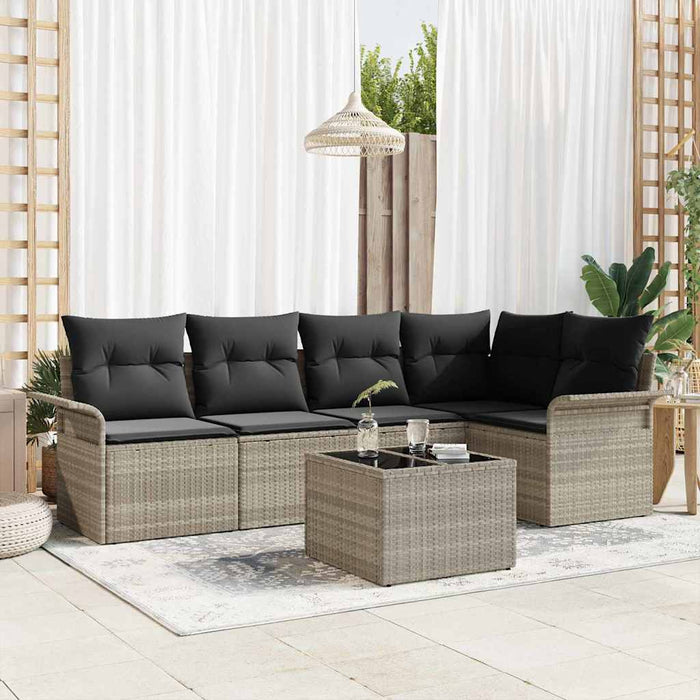 Set de canapele pentru grădină 6 pcs Gri 55 x 55 x 37 cm - WALTI WALTI