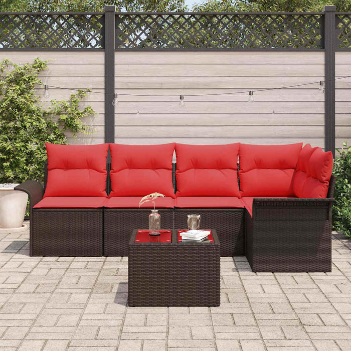 Set de canapele pentru grădină cu pernă 6 pcs Maro poliratan - WALTI WALTI