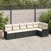 Set de canapele pentru grădină cu pernă 6 pcs Negru Rattan poli - WALTI WALTI
