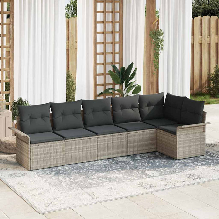 Set de canapele pentru grădină 6 pcs Gri deschis Rattan poli - WALTI WALTI