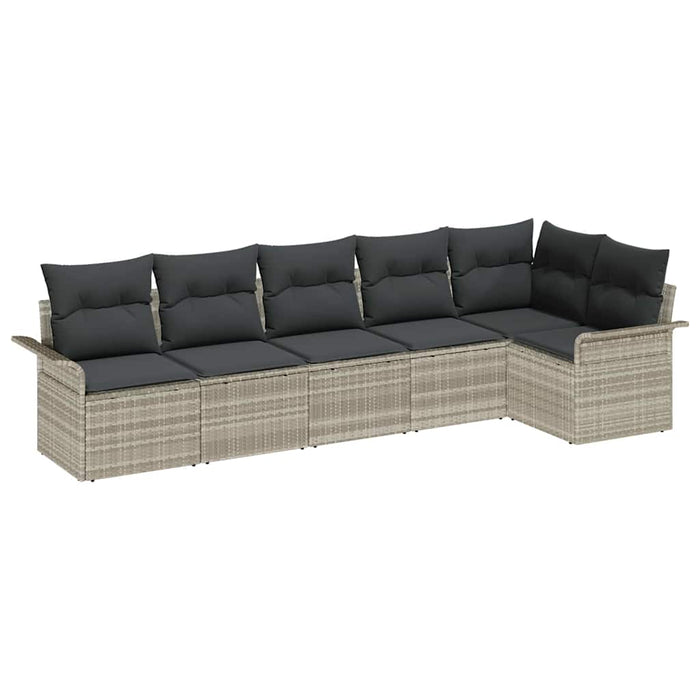 Set de canapele pentru grădină 6 pcs Gri deschis Rattan poli - WALTI WALTI