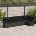 Set de canapele pentru grădină cu pernă 6 pcs Negru Rattan poli - WALTI WALTI