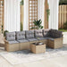 Set de canapele pentru grădină cu pernă 7 pcs Bej Rattan poli - WALTI WALTI