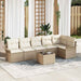 Set de canapele pentru grădină cu pernă 7 pcs Bej Rattan poli - WALTI WALTI