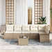 Set de canapele pentru grădină cu pernă 7 pcs Bej Rattan poli - WALTI WALTI