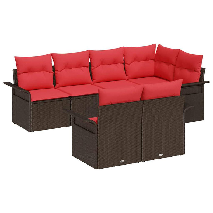 Set de canapele pentru grădină cu pernă 7 pcs Maro poliratan - WALTI WALTI