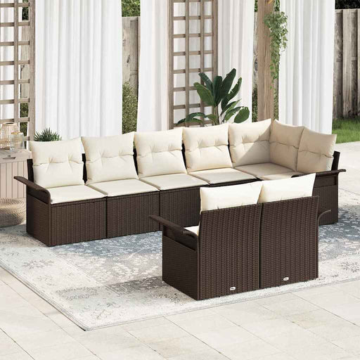 Set de canapele pentru grădină cu pernă 8 pcs Maro Rattan poli - WALTI WALTI