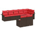 Set de canapele pentru grădină cu pernă 8 pcs Maro poliratan - WALTI WALTI