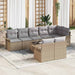 Set de canapele pentru grădină cu pernă 9 pcs Bej Rattan poli - WALTI WALTI