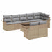 Set de canapele pentru grădină cu pernă 9 pcs Bej Rattan poli - WALTI WALTI