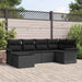 Set de canapele pentru grădină cu pernă 6 pcs Negru Rattan poli - WALTI WALTI