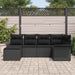 Set de canapele pentru grădină cu pernă 6 pcs Negru Rattan poli - WALTI WALTI