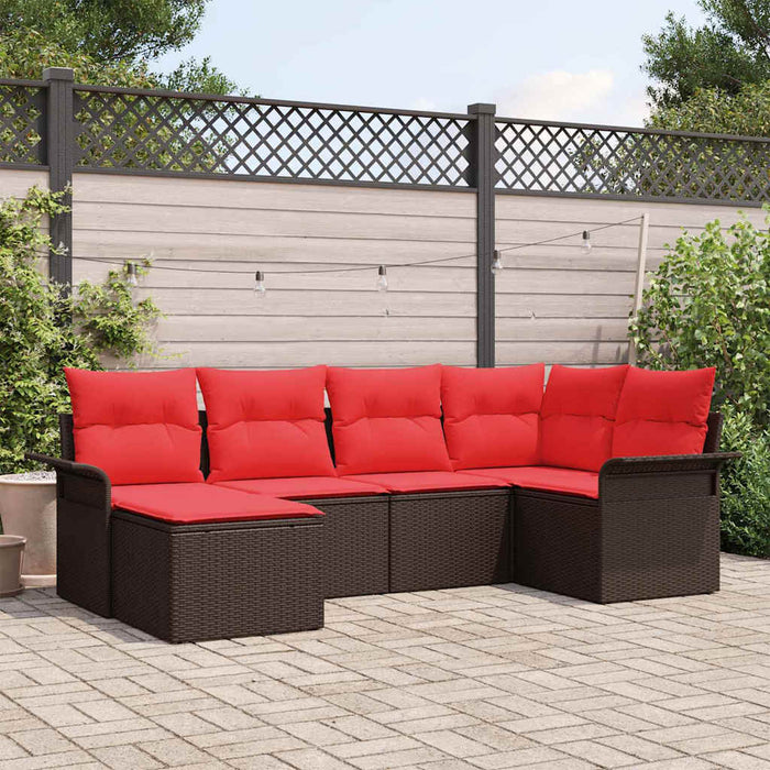 Set de canapele pentru grădină cu pernă 6 pcs Maro poliratan - WALTI WALTI