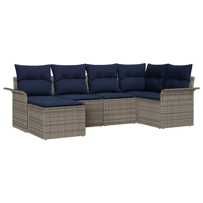 Set de canapele pentru grădină cu pernă 6 pcs Gri poliratan - WALTI WALTI