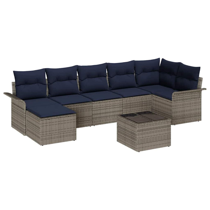 Set de canapele pentru grădină cu pernă 8 pcs Gri Rattan poli - WALTI WALTI
