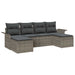 Set de canapele pentru grădină cu pernă 6 pcs Gri Rattan poli - WALTI WALTI