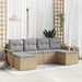 Set de canapele pentru grădină cu pernă 6 pcs Bej Rattan poli - WALTI WALTI
