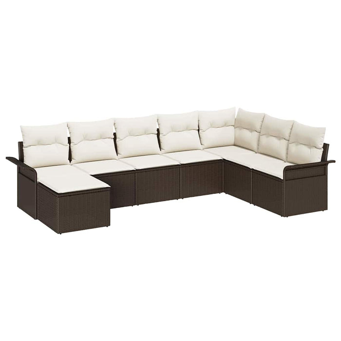 Set de canapele pentru grădină cu pernă 8 pcs Maro Rattan poli - WALTI WALTI