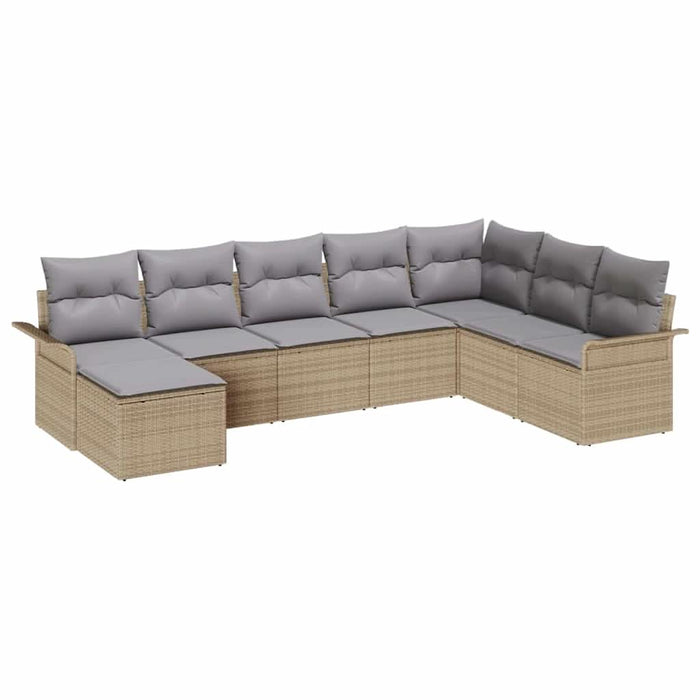 Set de canapele pentru grădină cu pernă 8 pcs Bej Rattan poli - WALTI WALTI