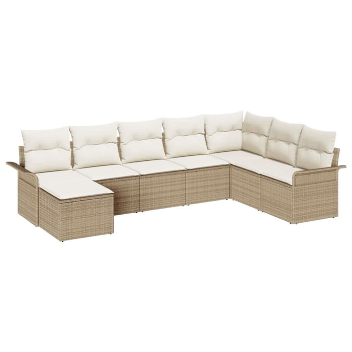 Set de canapele pentru grădină cu pernă 8 pcs Bej Rattan poli - WALTI WALTI