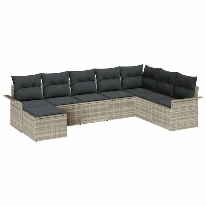 Set de canapele pentru grădină 8 pcs Gri deschis Rattan poli - WALTI WALTI