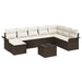 Set de canapele pentru grădină cu pernă 9 pcs Maro Rattan poli - WALTI WALTI