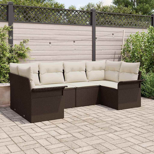 Set de canapele pentru grădină cu pernă 6 pcs Maro Rattan poli - WALTI WALTI