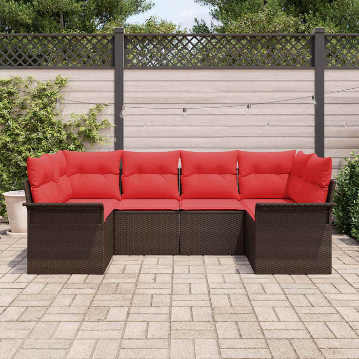 Set de canapele pentru grădină cu pernă 6 pcs Maro poliratan - WALTI WALTI
