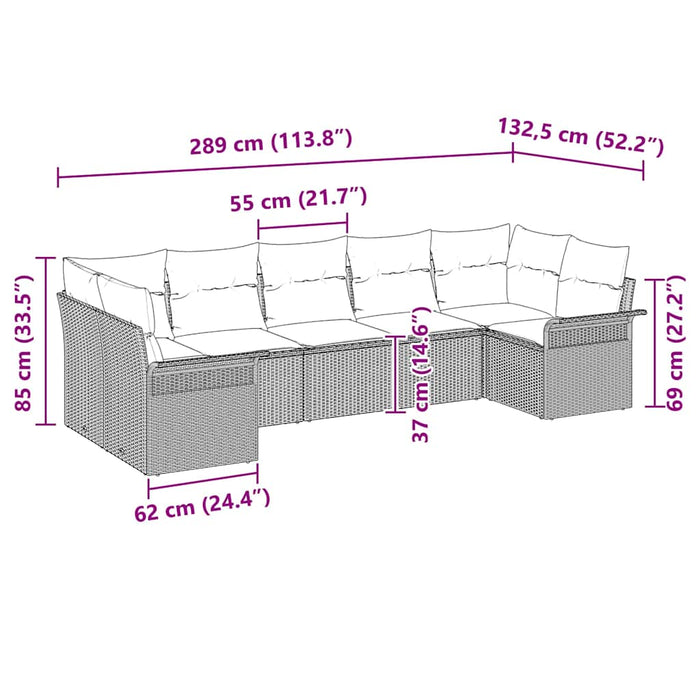 Set de canapele pentru grădină 7 buc. Negru poliratan - WALTI WALTI