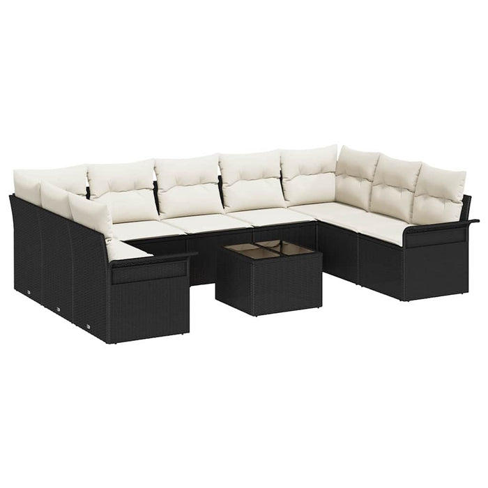 Set de canapele pentru grădină 10 pcs Negru Rattan poli - WALTI WALTI