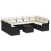 Set de canapele pentru grădină 10 pcs Negru Rattan poli - WALTI WALTI