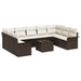 Set de canapele pentru grădină cu pernă 10 pcs Maro Rattan poli - WALTI WALTI