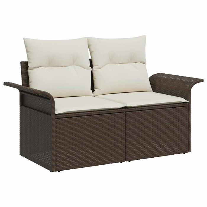 Set de canapele pentru grădină cu pernă 10 pcs Maro Rattan poli - WALTI WALTI